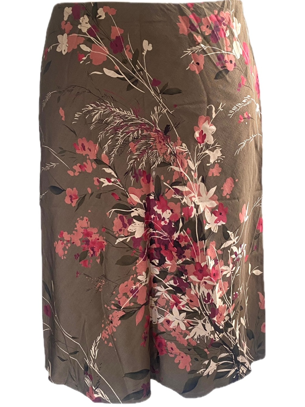 Vintage Silk and Wool Olive Green Skirt